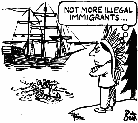 Native immigrants cartoon